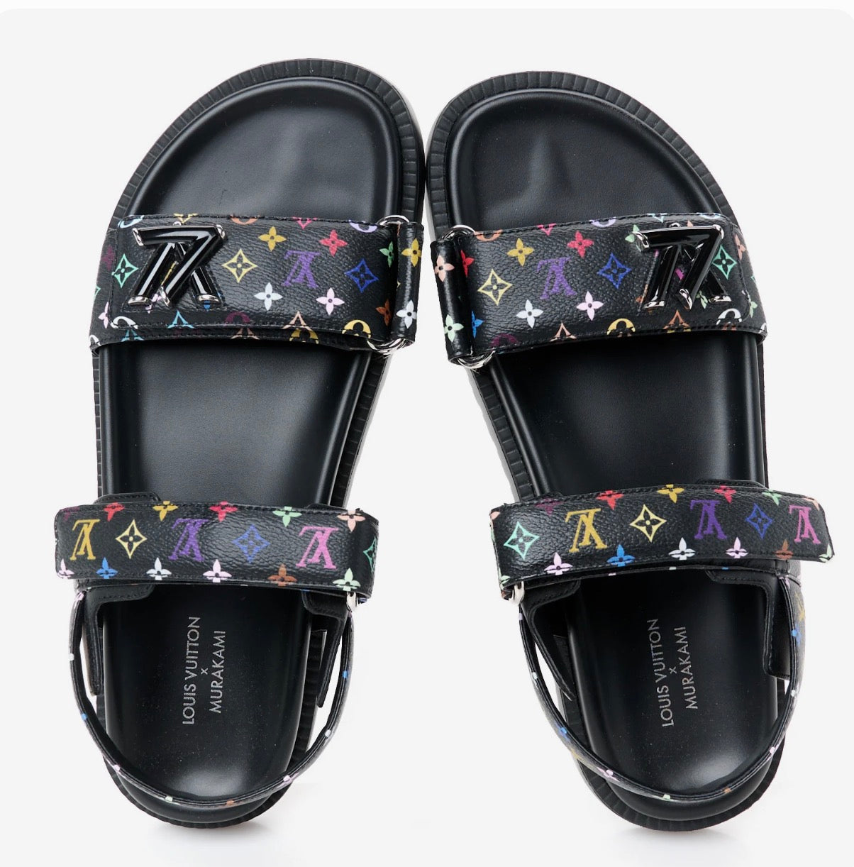 LV X TM Monogram Multicolor Sunset Flat
Sandals 38 Black
